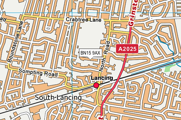 BN15 9AX map - OS VectorMap District (Ordnance Survey) BN15 9AX map - OS VectorMap District (Ordnance Survey)