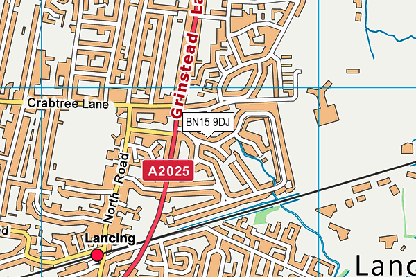 BN15 9DJ map - OS VectorMap District (Ordnance Survey)