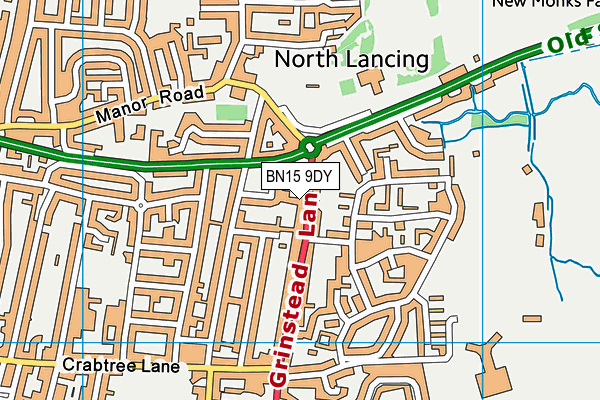 BN15 9DY map - OS VectorMap District (Ordnance Survey) BN15 9DY map - OS VectorMap District (Ordnance Survey)