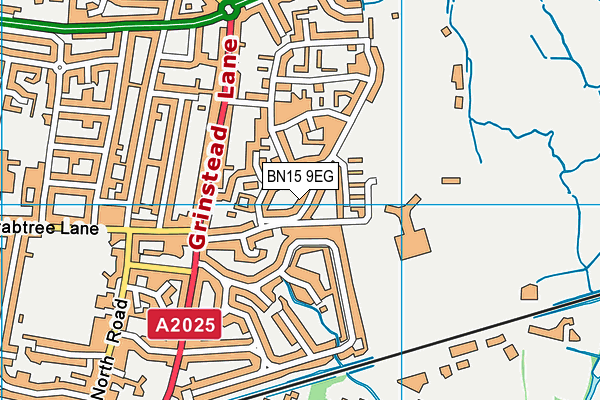 BN15 9EG map - OS VectorMap District (Ordnance Survey) BN15 9EG map - OS VectorMap District (Ordnance Survey)