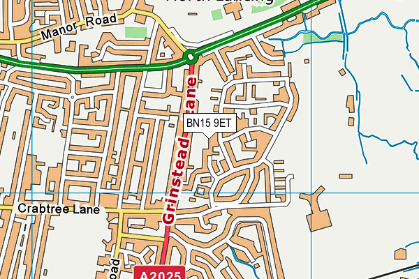 BN15 9ET map - OS VectorMap District (Ordnance Survey)