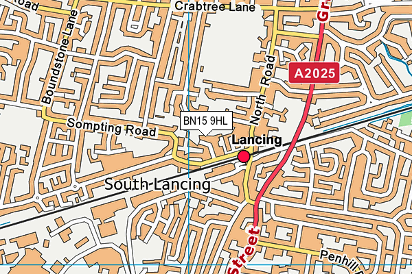 BN15 9HL map - OS VectorMap District (Ordnance Survey)