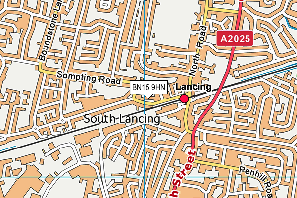 BN15 9HN map - OS VectorMap District (Ordnance Survey)