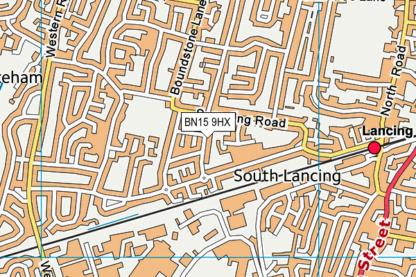 BN15 9HX map - OS VectorMap District (Ordnance Survey) BN15 9HX map - OS VectorMap District (Ordnance Survey)