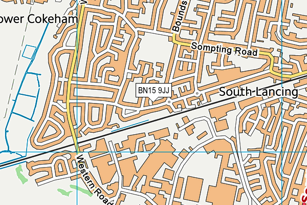 BN15 9JJ map - OS VectorMap District (Ordnance Survey) BN15 9JJ map - OS VectorMap District (Ordnance Survey)