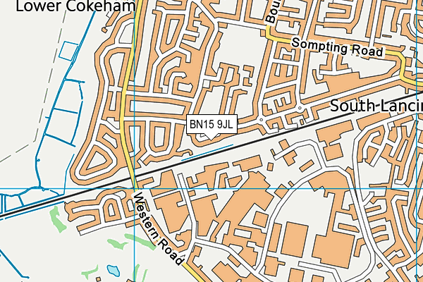 BN15 9JL map - OS VectorMap District (Ordnance Survey) BN15 9JL map - OS VectorMap District (Ordnance Survey)