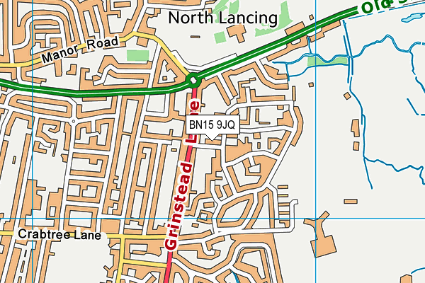 BN15 9JQ map - OS VectorMap District (Ordnance Survey) BN15 9JQ map - OS VectorMap District (Ordnance Survey)