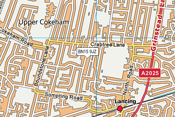 BN15 9JZ map - OS VectorMap District (Ordnance Survey) BN15 9JZ map - OS VectorMap District (Ordnance Survey)