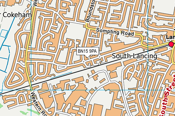 BN15 9PA map - OS VectorMap District (Ordnance Survey)