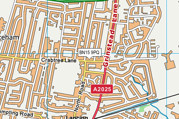 BN15 9PQ map - OS VectorMap District (Ordnance Survey) BN15 9PQ map - OS VectorMap District (Ordnance Survey)