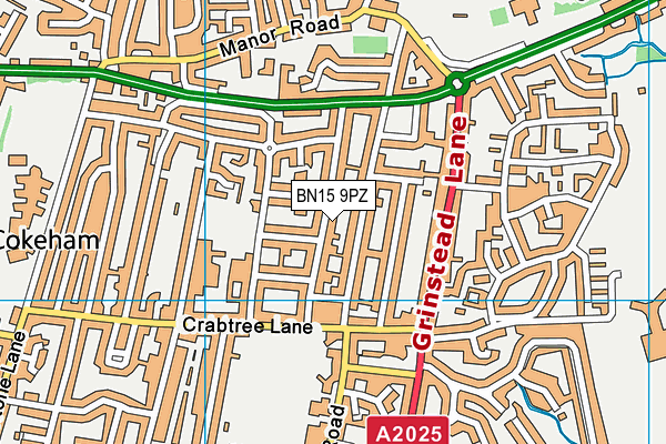 BN15 9PZ map - OS VectorMap District (Ordnance Survey) BN15 9PZ map - OS VectorMap District (Ordnance Survey)