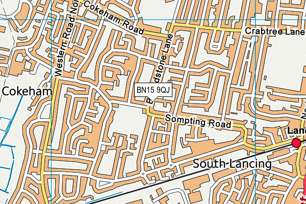 BN15 9QJ map - OS VectorMap District (Ordnance Survey) BN15 9QJ map - OS VectorMap District (Ordnance Survey)