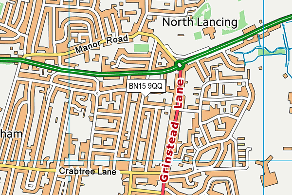 BN15 9QQ map - OS VectorMap District (Ordnance Survey)