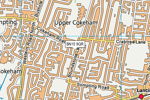 BN15 9QR map - OS VectorMap District (Ordnance Survey) BN15 9QR map - OS VectorMap District (Ordnance Survey)