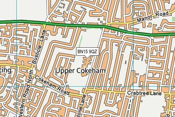 BN15 9QZ map - OS VectorMap District (Ordnance Survey)