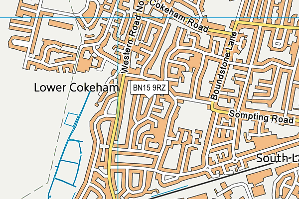 BN15 9RZ map - OS VectorMap District (Ordnance Survey) BN15 9RZ map - OS VectorMap District (Ordnance Survey)