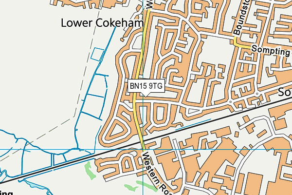 BN15 9TG map - OS VectorMap District (Ordnance Survey) BN15 9TG map - OS VectorMap District (Ordnance Survey)