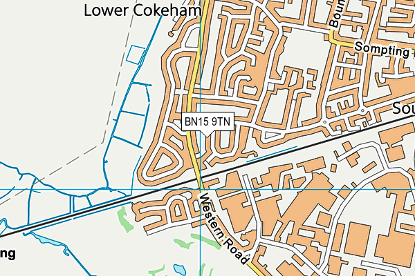 BN15 9TN map - OS VectorMap District (Ordnance Survey) BN15 9TN map - OS VectorMap District (Ordnance Survey)