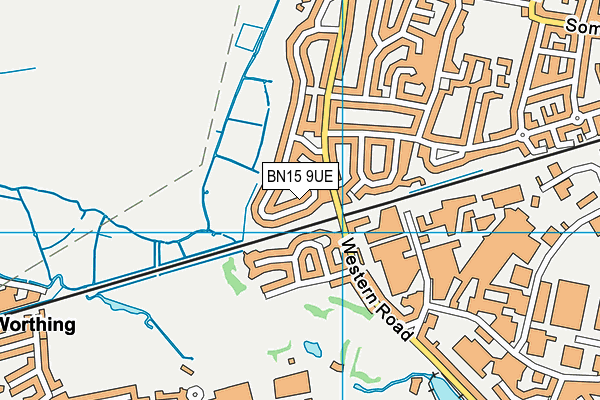 BN15 9UE map - OS VectorMap District (Ordnance Survey) BN15 9UE map - OS VectorMap District (Ordnance Survey)