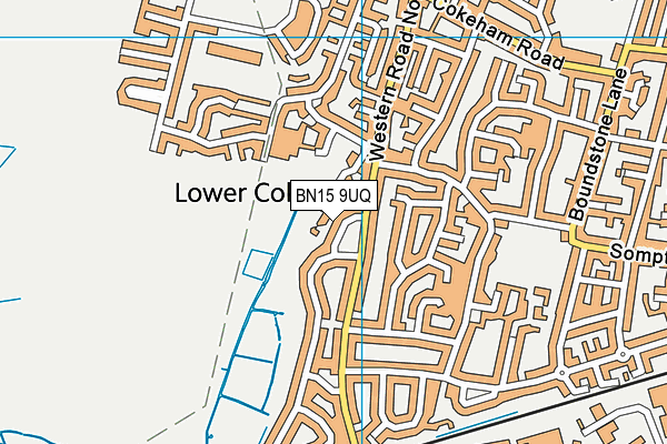 BN15 9UQ map - OS VectorMap District (Ordnance Survey) BN15 9UQ map - OS VectorMap District (Ordnance Survey)