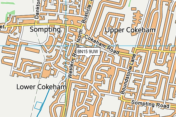 BN15 9UW map - OS VectorMap District (Ordnance Survey)