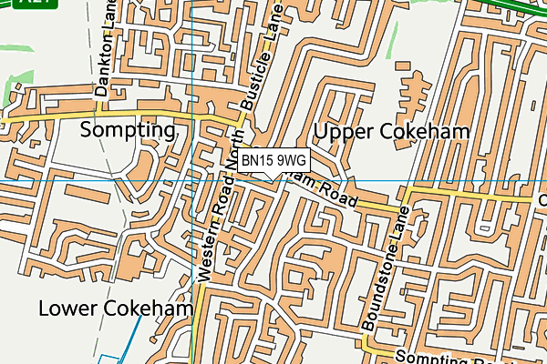 BN15 9WG map - OS VectorMap District (Ordnance Survey)