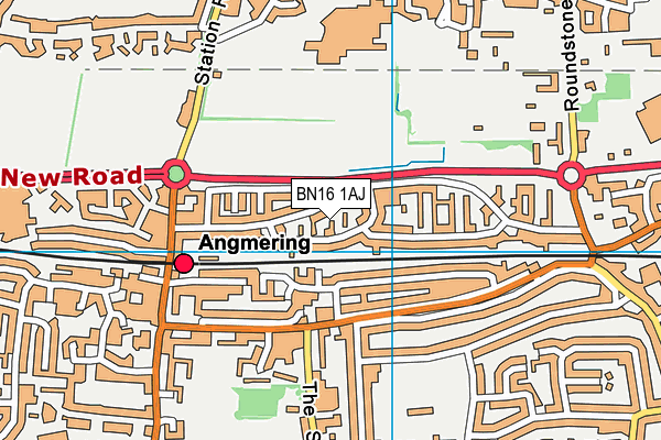 BN16 1AJ map - OS VectorMap District (Ordnance Survey) BN16 1AJ map - OS VectorMap District (Ordnance Survey)