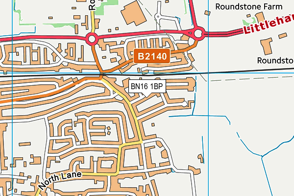 BN16 1BP map - OS VectorMap District (Ordnance Survey) BN16 1BP map - OS VectorMap District (Ordnance Survey)