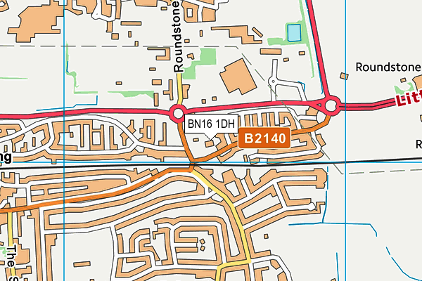 BN16 1DH map - OS VectorMap District (Ordnance Survey) BN16 1DH map - OS VectorMap District (Ordnance Survey)