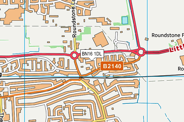 BN16 1DL map - OS VectorMap District (Ordnance Survey) BN16 1DL map - OS VectorMap District (Ordnance Survey)