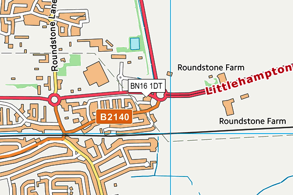 BN16 1DT map - OS VectorMap District (Ordnance Survey) BN16 1DT map - OS VectorMap District (Ordnance Survey)