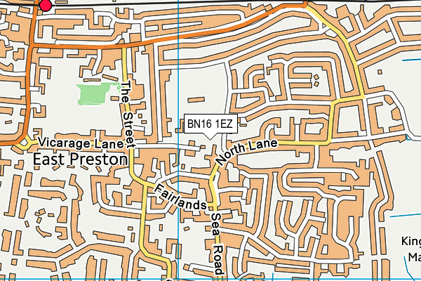 BN16 1EZ map - OS VectorMap District (Ordnance Survey) BN16 1EZ map - OS VectorMap District (Ordnance Survey)