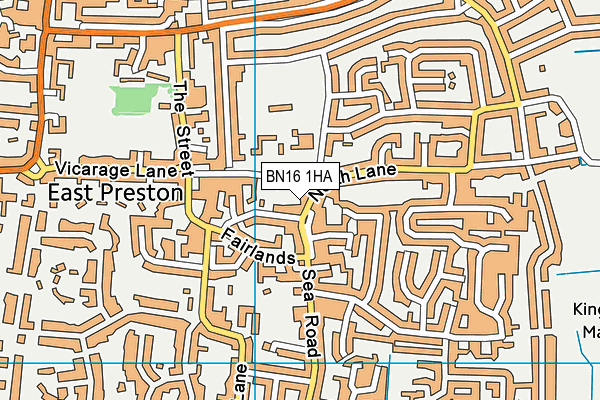 BN16 1HA map - OS VectorMap District (Ordnance Survey) BN16 1HA map - OS VectorMap District (Ordnance Survey)