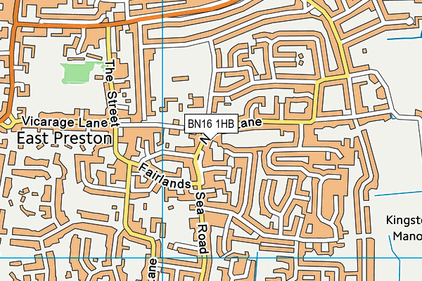 BN16 1HB map - OS VectorMap District (Ordnance Survey) BN16 1HB map - OS VectorMap District (Ordnance Survey)