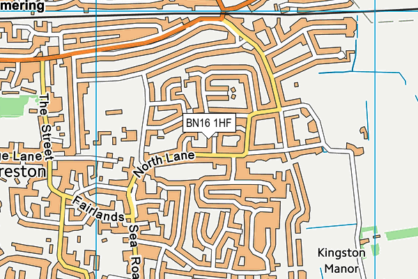 BN16 1HF map - OS VectorMap District (Ordnance Survey) BN16 1HF map - OS VectorMap District (Ordnance Survey)
