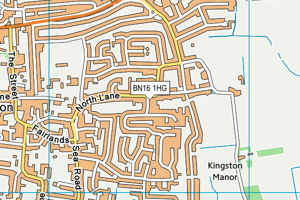 BN16 1HG map - OS VectorMap District (Ordnance Survey) BN16 1HG map - OS VectorMap District (Ordnance Survey)