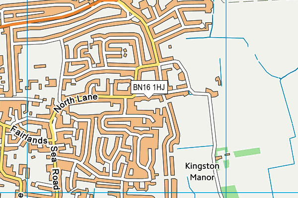 BN16 1HJ map - OS VectorMap District (Ordnance Survey) BN16 1HJ map - OS VectorMap District (Ordnance Survey)