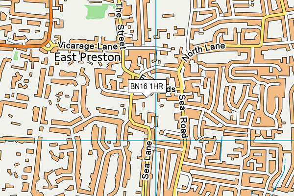 BN16 1HR map - OS VectorMap District (Ordnance Survey) BN16 1HR map - OS VectorMap District (Ordnance Survey)