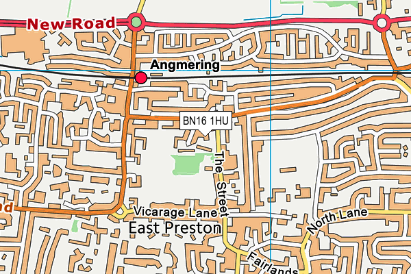 BN16 1HU map - OS VectorMap District (Ordnance Survey) BN16 1HU map - OS VectorMap District (Ordnance Survey)