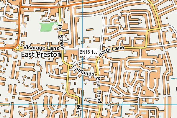 BN16 1JJ map - OS VectorMap District (Ordnance Survey) BN16 1JJ map - OS VectorMap District (Ordnance Survey)