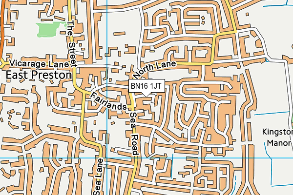 BN16 1JT map - OS VectorMap District (Ordnance Survey) BN16 1JT map - OS VectorMap District (Ordnance Survey)
