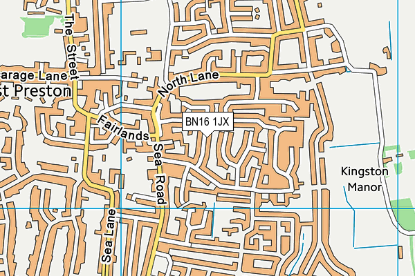 BN16 1JX map - OS VectorMap District (Ordnance Survey) BN16 1JX map - OS VectorMap District (Ordnance Survey)