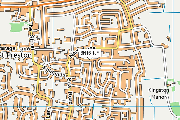 BN16 1JY map - OS VectorMap District (Ordnance Survey) BN16 1JY map - OS VectorMap District (Ordnance Survey)