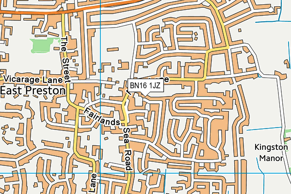 BN16 1JZ map - OS VectorMap District (Ordnance Survey) BN16 1JZ map - OS VectorMap District (Ordnance Survey)