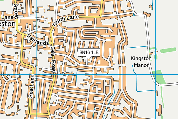 BN16 1LB map - OS VectorMap District (Ordnance Survey) BN16 1LB map - OS VectorMap District (Ordnance Survey)