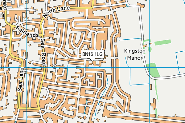 BN16 1LG map - OS VectorMap District (Ordnance Survey) BN16 1LG map - OS VectorMap District (Ordnance Survey)