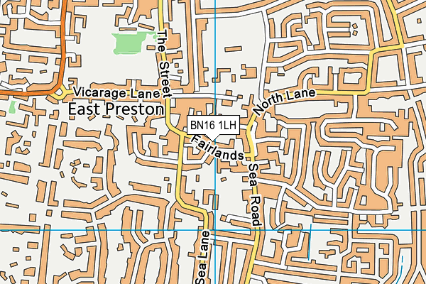 BN16 1LH map - OS VectorMap District (Ordnance Survey) BN16 1LH map - OS VectorMap District (Ordnance Survey)