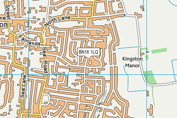 BN16 1LQ map - OS VectorMap District (Ordnance Survey) BN16 1LQ map - OS VectorMap District (Ordnance Survey)