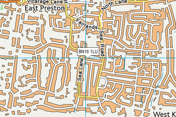 BN16 1LU map - OS VectorMap District (Ordnance Survey) BN16 1LU map - OS VectorMap District (Ordnance Survey)