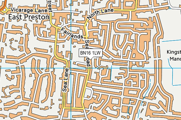 BN16 1LW map - OS VectorMap District (Ordnance Survey) BN16 1LW map - OS VectorMap District (Ordnance Survey)